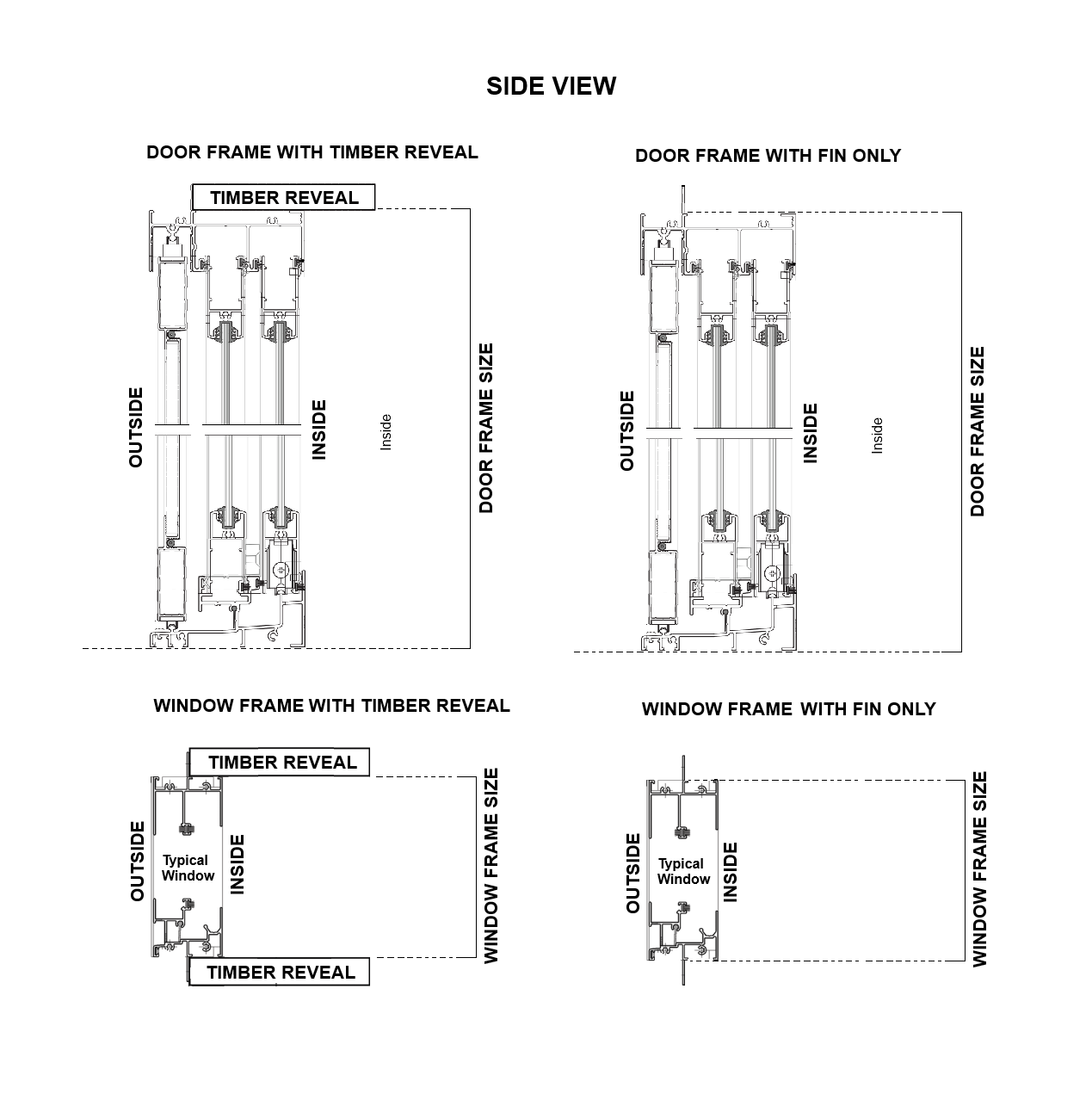 Stacking Door OXXXXO 2100 H x 6120 W