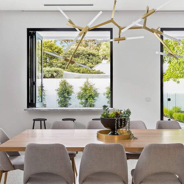 Bifold Window 4-STACKING LEFT / 1 RIGHT (OPEN OUT) 1200 H x 3600 W