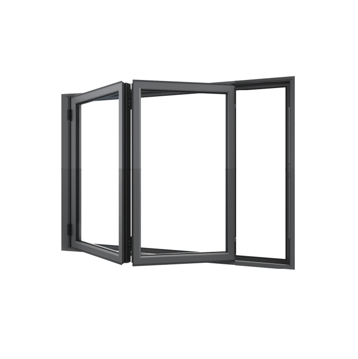 Bifold Window 2-STACKING LEFT (OPEN OUT) 1500 H x 1450 W