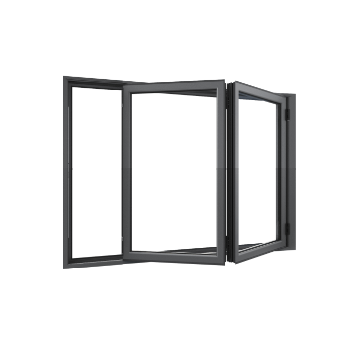 Bifold Window 2-STACKING RIGHT (OPEN OUT) 1200 H x 1450 W