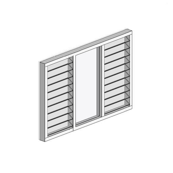 Louvre Window (3Bay) XOX 2400 H x 2710 W