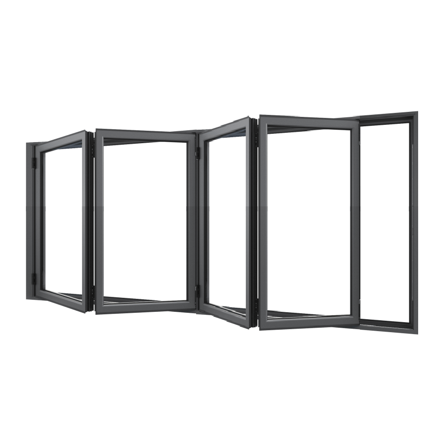 Bifold Window 4-STACKING LEFT (OPEN OUT) 1200 H x 2150 W