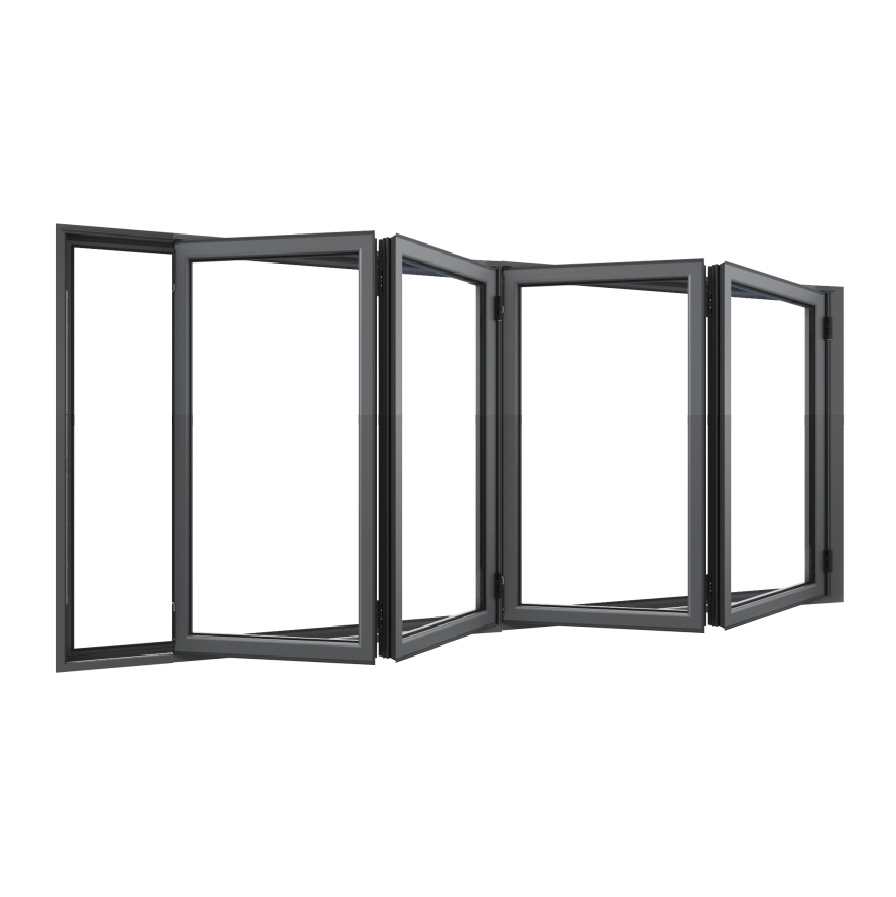 Bifold Window 4-STACKING RIGHT (OPEN OUT) 1500 H x 2900 W
