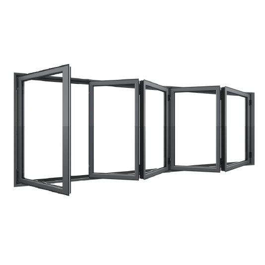 Bifold Window 1-STACKING LEFT / 4 RIGHT (OPEN OUT) 1200 H x 3600 W