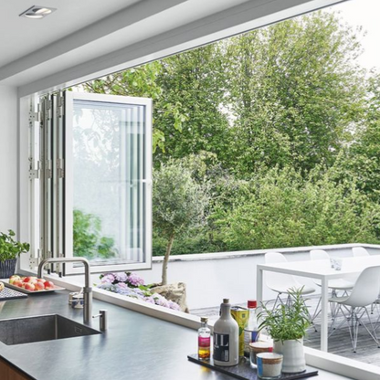 Bifold Window 2-STACKING LEFT (OPEN OUT) 1500 H x 1450 W